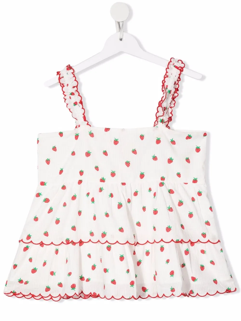 

Stella McCartney Kids top con fresas estampadas - Blanco