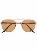 Ray-Ban tortoise aviator-frame sunglasses - Gold