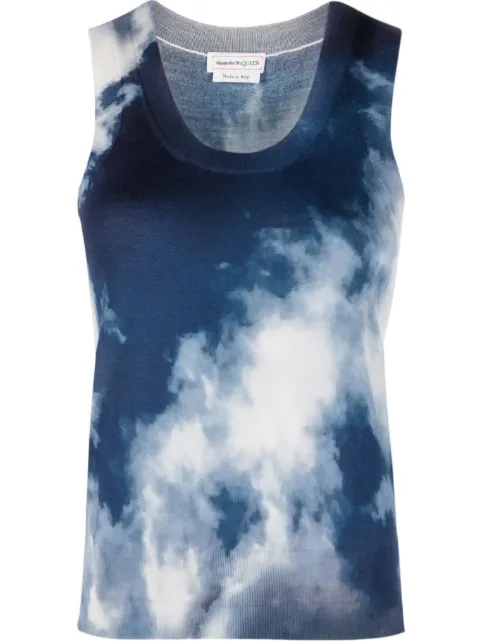 Alexander McQueen sky-print vest top