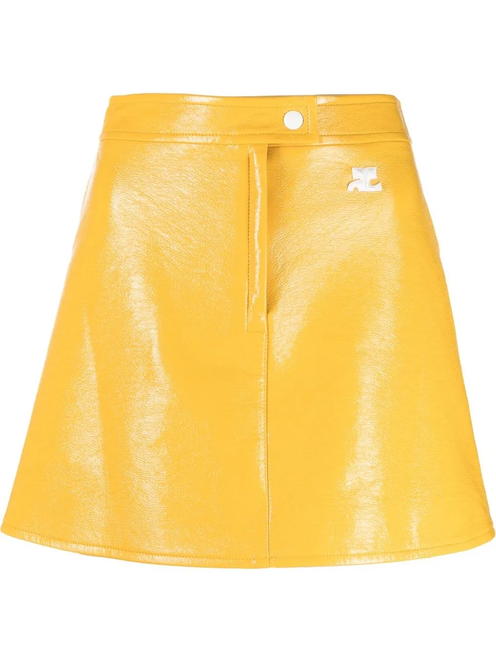 

Courrèges falda corta con parche del logo - Amarillo