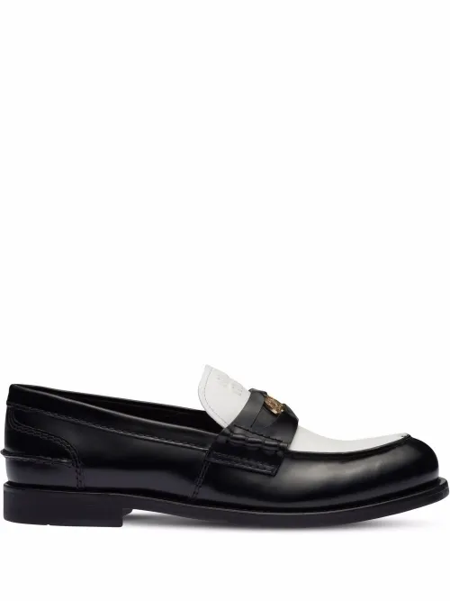 Mocassins en cuir à entaille penny - Miu Miu - Modalova