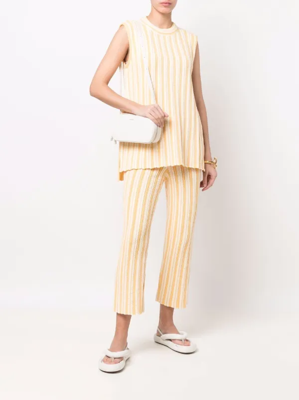 Jil Sander ストライプ クロップドパンツ | イエロー | FARFETCH JP