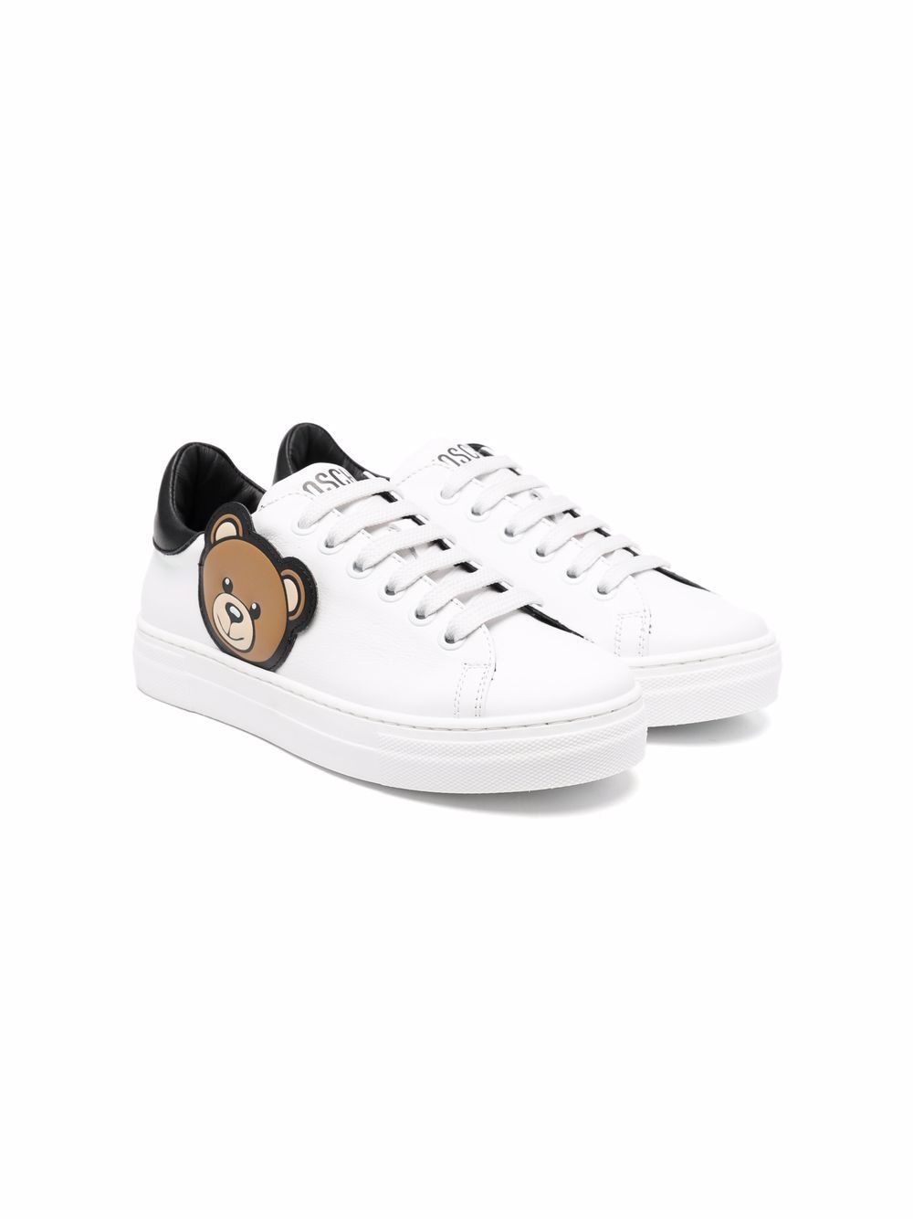 

Moschino Kids tenis bajos con motivo Teddy Bear - Blanco