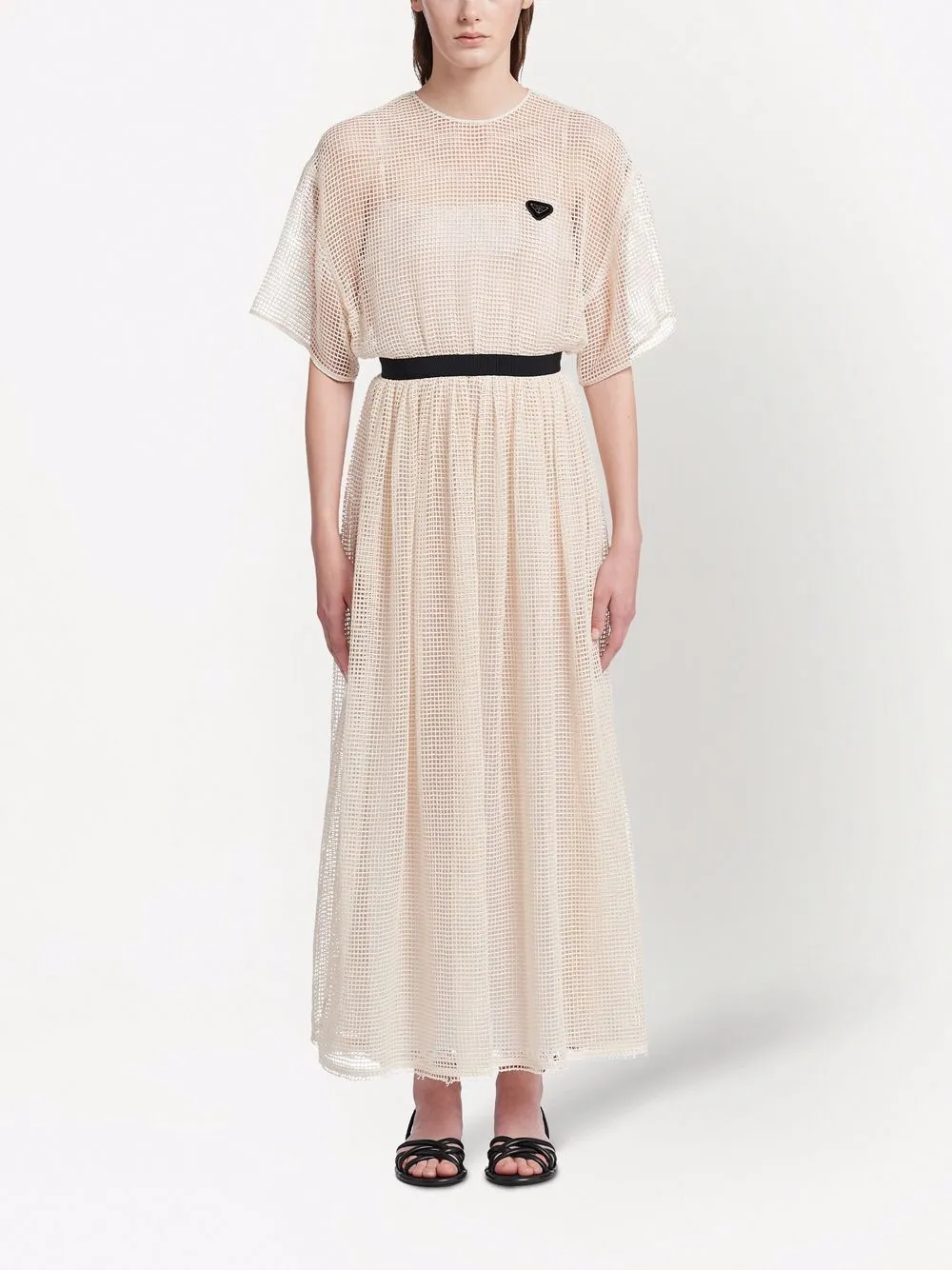 Prada Gehaakte midi-jurk - Beige