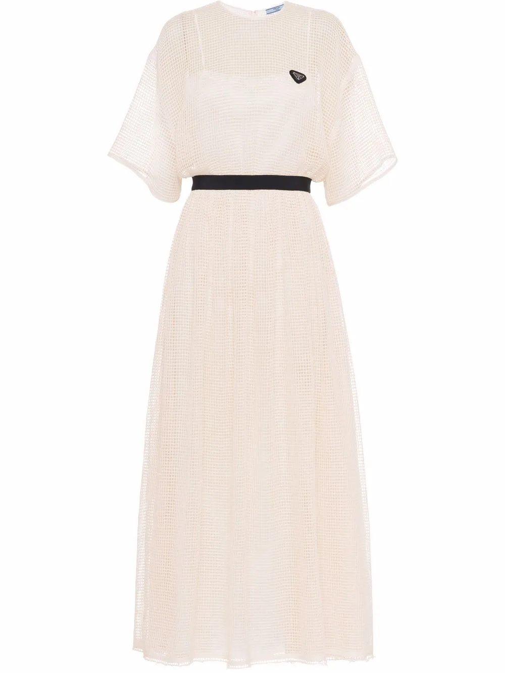 

Prada crochet-overlay midi dress - Neutrals