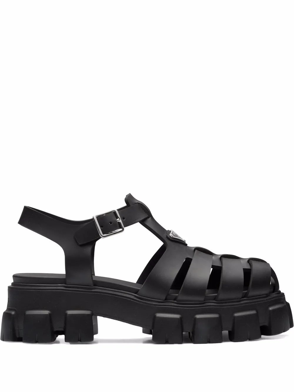 Net zo schijf waarom Prada triangle-logo Fisherman Sandals - Farfetch