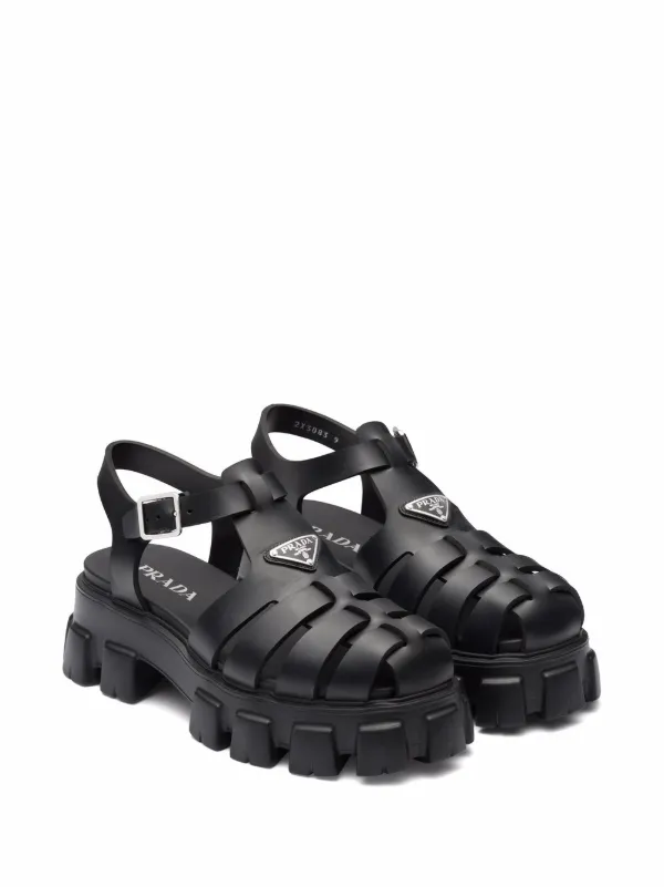 Prada triangle-logo Fisherman Sandals - Farfetch