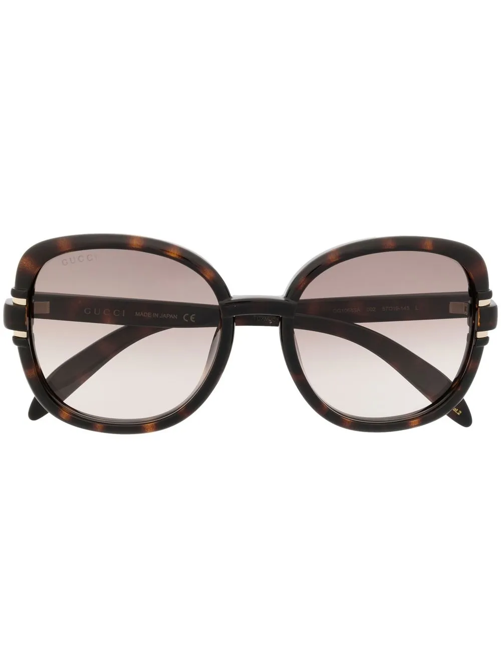 

Gucci Eyewear tortoiseshell-effect oversized sunglasses - Brown