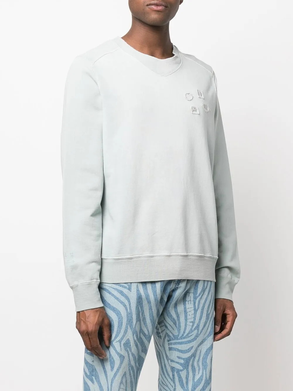  Diesel Sweatshirt Mit Patch Detail   Grau 