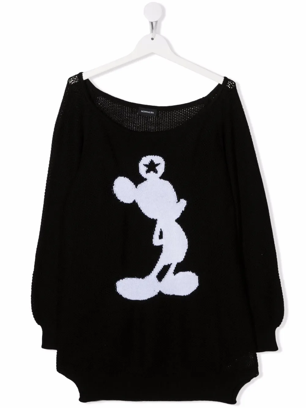 

Monnalisa suéter Mickey Mouse en intarsia - Negro