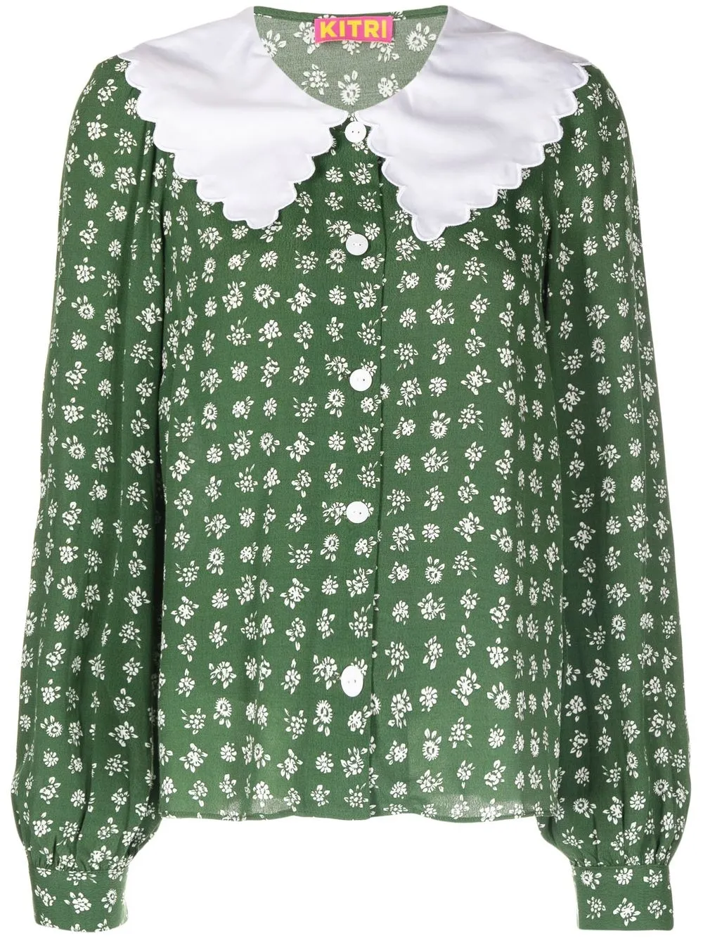 

Kitri Loretta floral-print blouse - Green