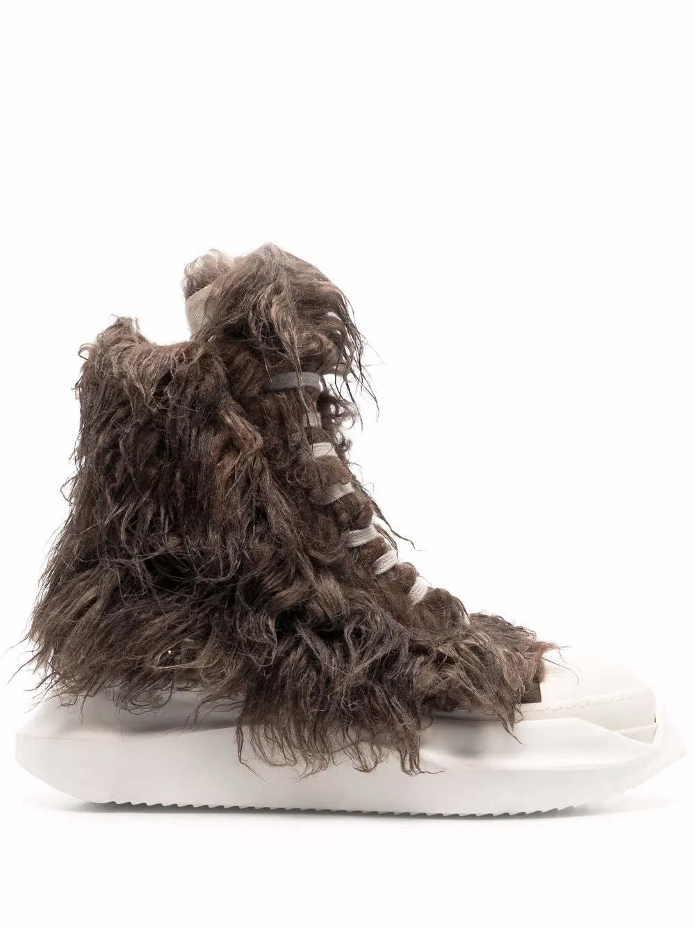 Rick Owens Abstract Furry high-top Sneakers - Farfetch