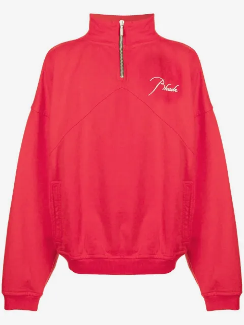 RHUDE embroidered half-zip sweatshirt
