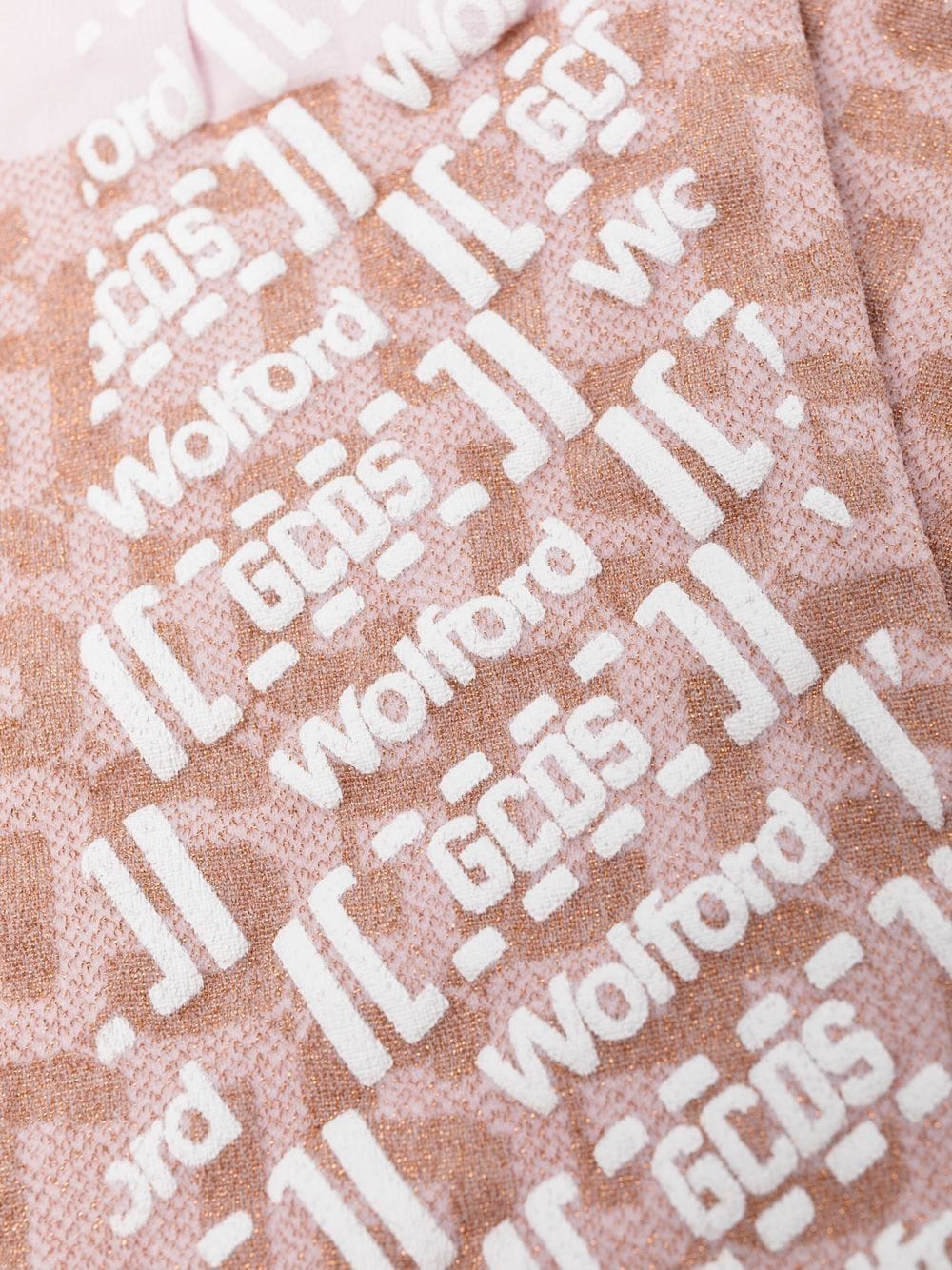 Shop Wolford X Gcds Monogram-pattern Socks In Pink