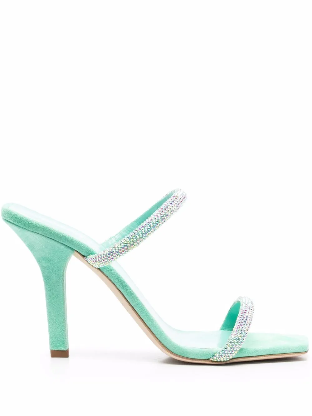 

Paris Texas Holly Linda 100mm embellished mules - Green