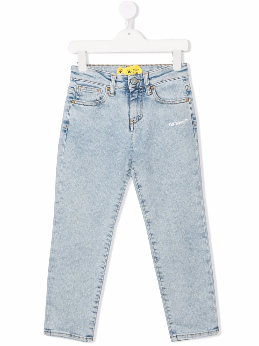 

Off-White Kids logo-print slim-cut jeans - Blue