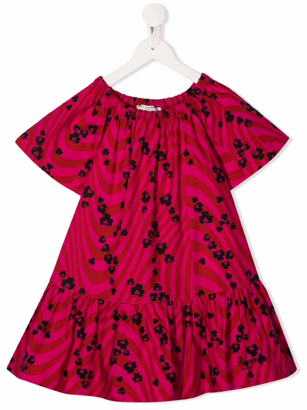 

Philosophy Di Lorenzo Serafini Kids vestido acampanado con estampado floral - Rosado