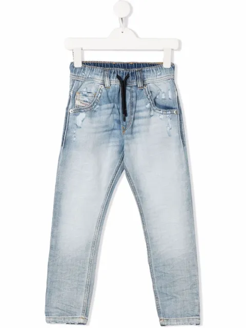 Diesel Kids جينز بقصة مستقيمة وتأثير ممزق