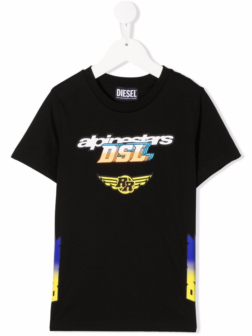 

Diesel Kids playera con logo estampado - Negro