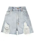 Ksubi high-waisted distressed denim shorts - Blue