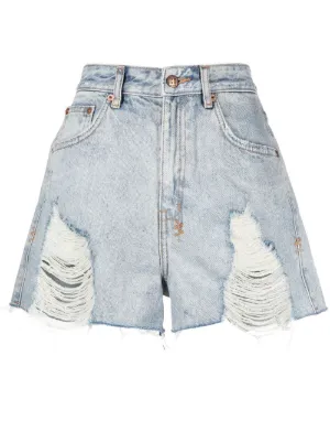 White ripped outlet high waisted shorts