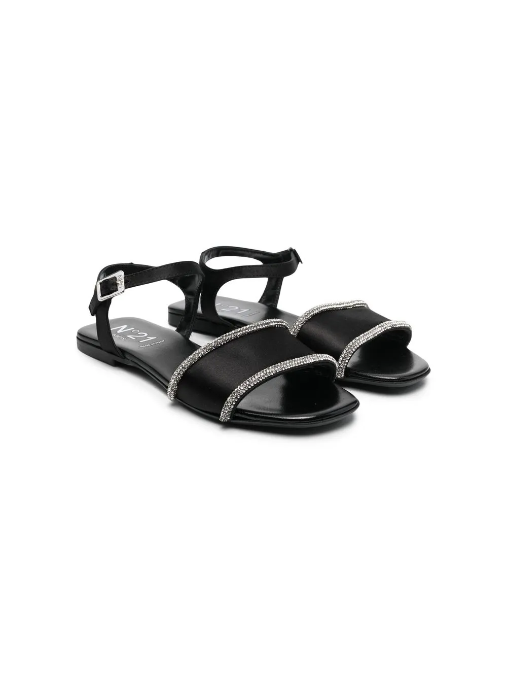 

Nº21 Kids sandalias con apliques de cristales - Negro