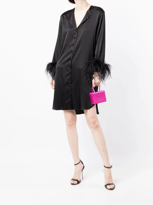 feather trim shirt dress Luxury Nightwear