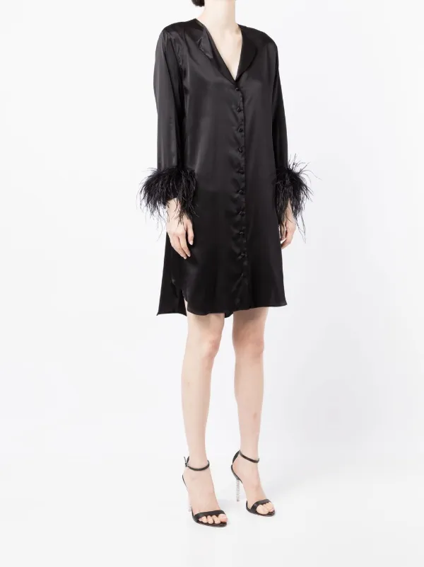 feather trim shirt dress Luxury Nightwear