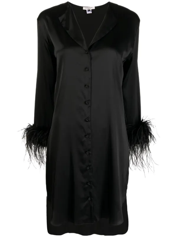 feather trim shirt dress Luxury Nightwear