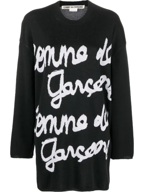 Comme Des Garçons Logo Intarsia Knitted 