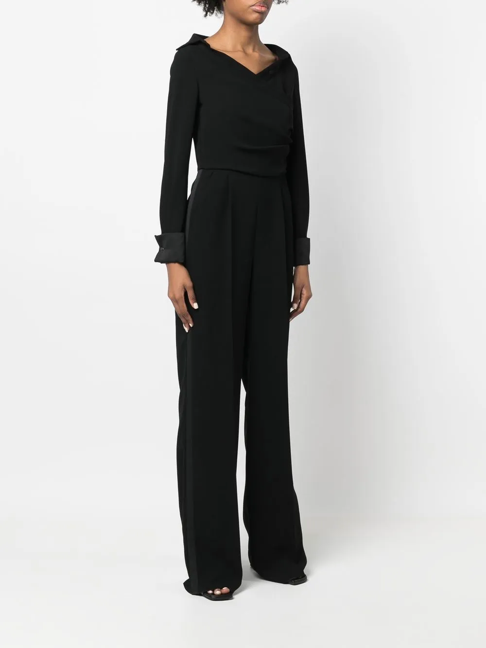 Max Mara Jumpsuit met gedrapeerd detail Zwart