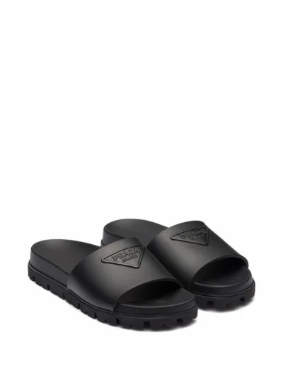 triangle-logo pool slides | Prada 