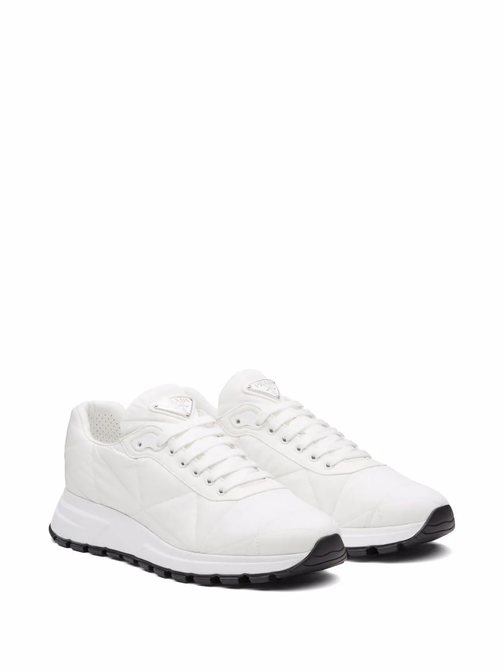Prada Sneakers met logoplakkaat - Wit