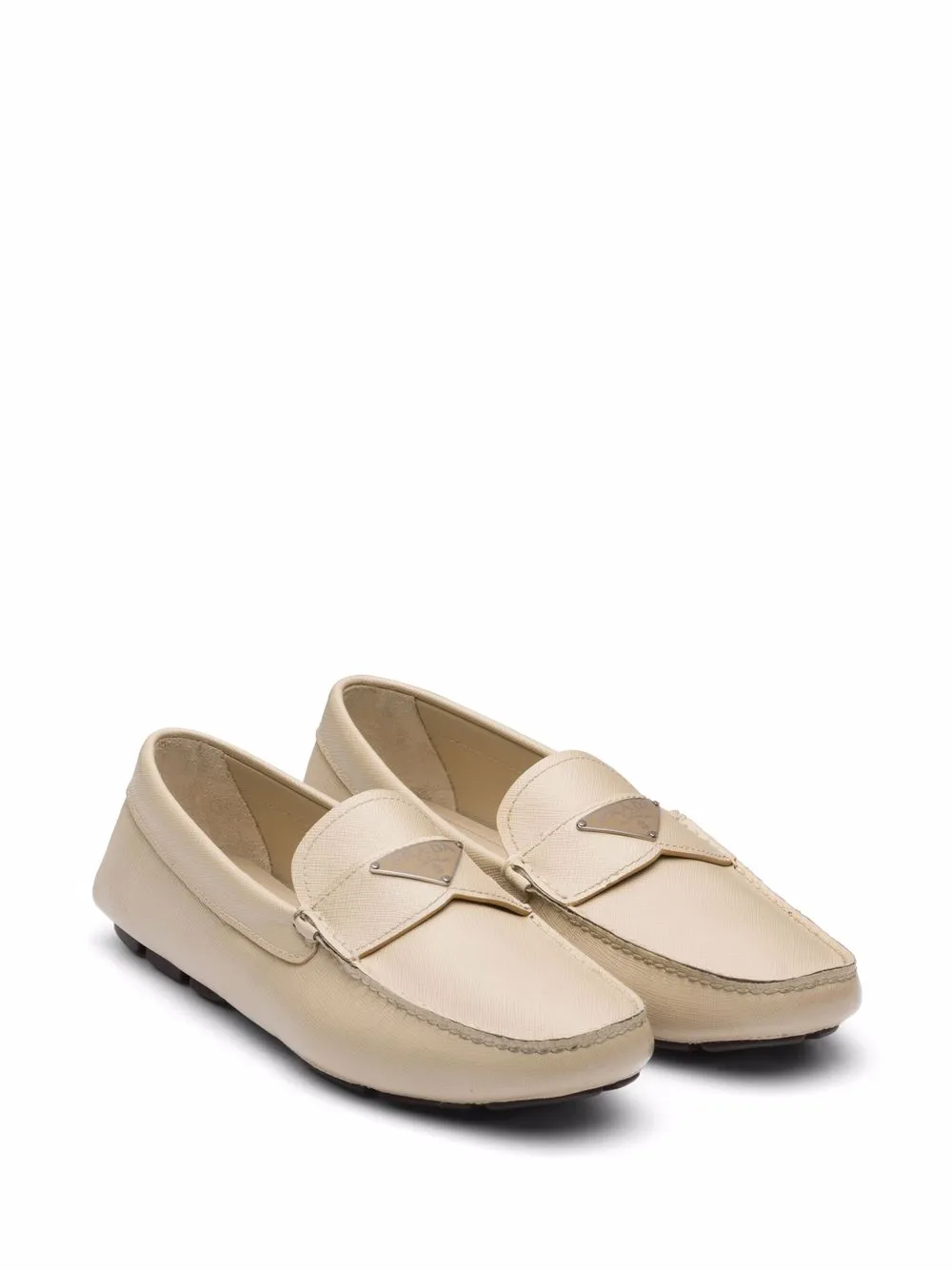 Prada Loafers met triangel logo - Beige