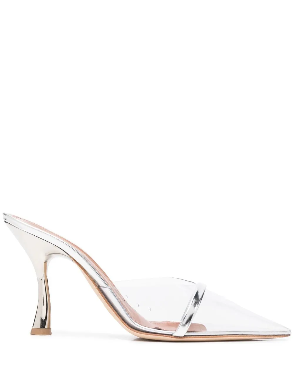

Malone Souliers mules con puntera en punta y efecto metalizado - Plateado