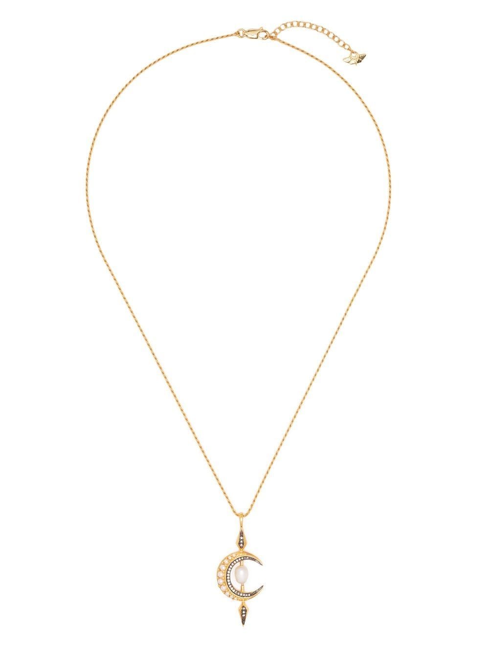 Shop Missoma Harris Moon Pearl Necklace In Gold