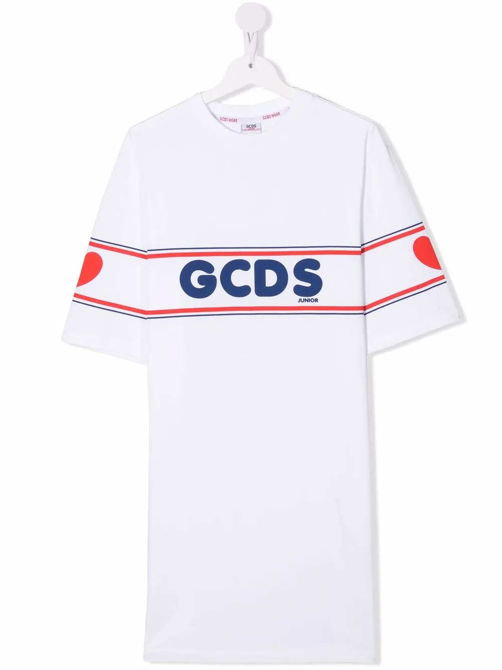 

Gcds Kids vestido estilo playera con logo estampado - Blanco