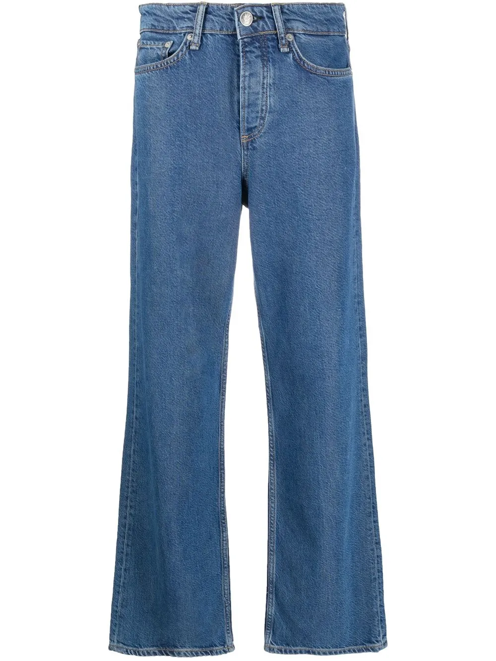 straight-leg denim jeans