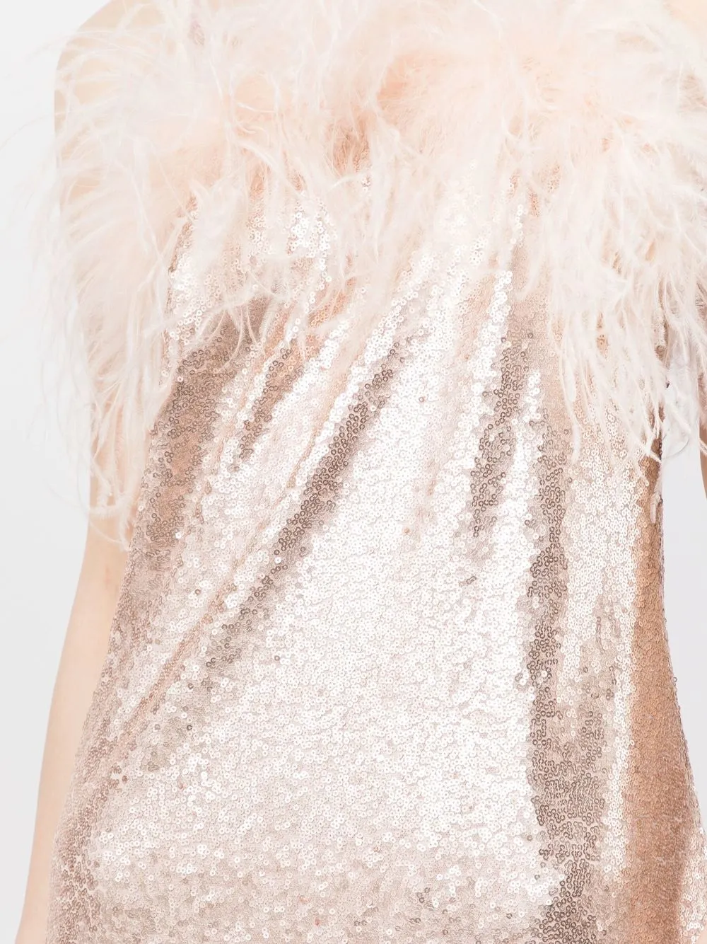 Gilda & Pearl Feather-trim Mini Dress In Pink