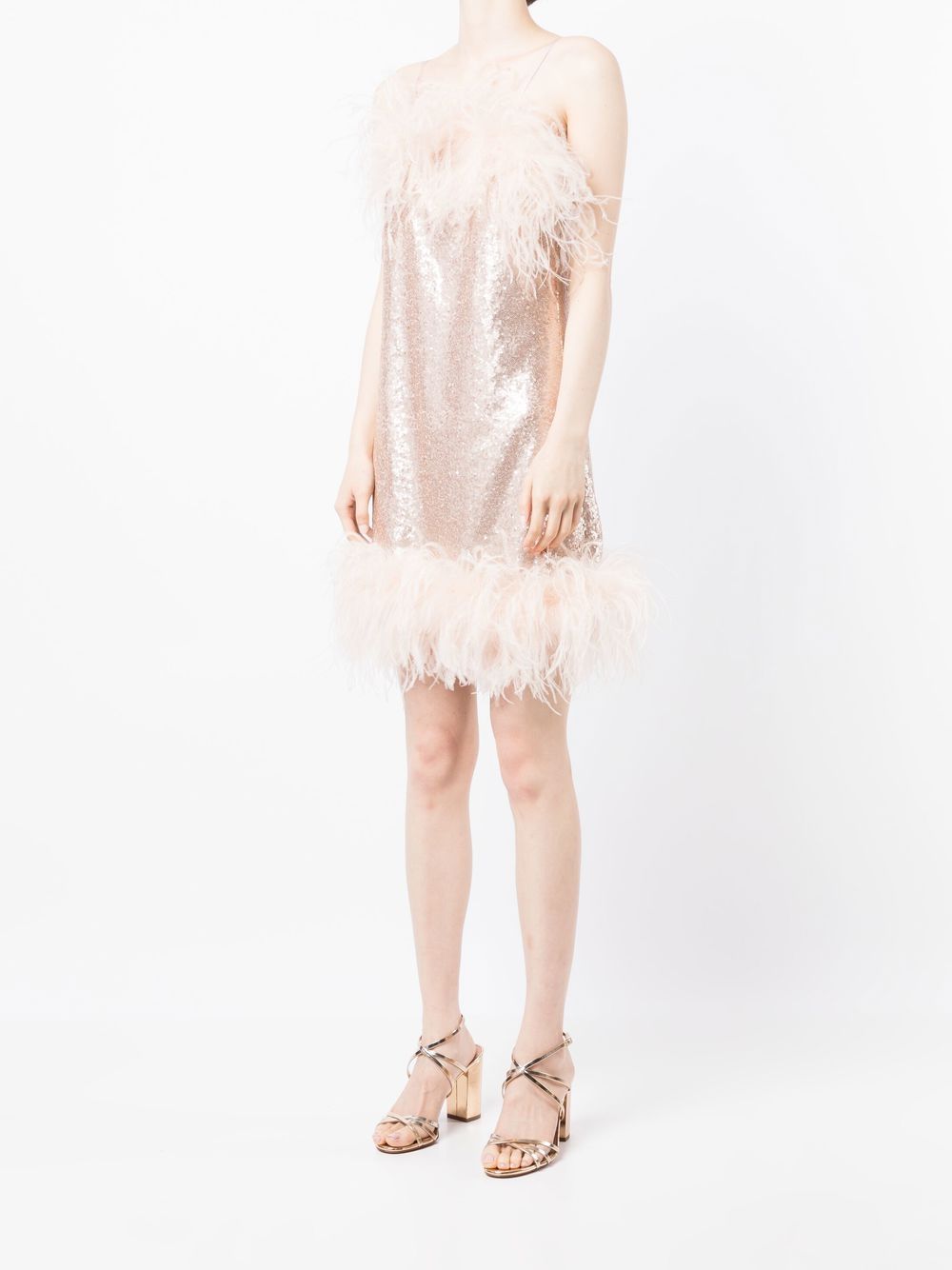 Gilda And Pearl Feather Trim Mini Dress Farfetch