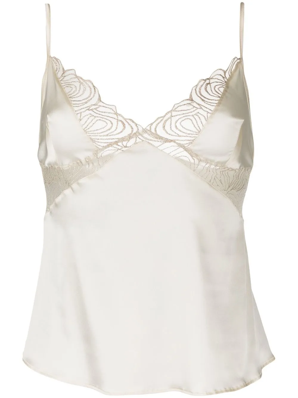 Gilda & Pearl Embroidered-detail Camisole Top In White