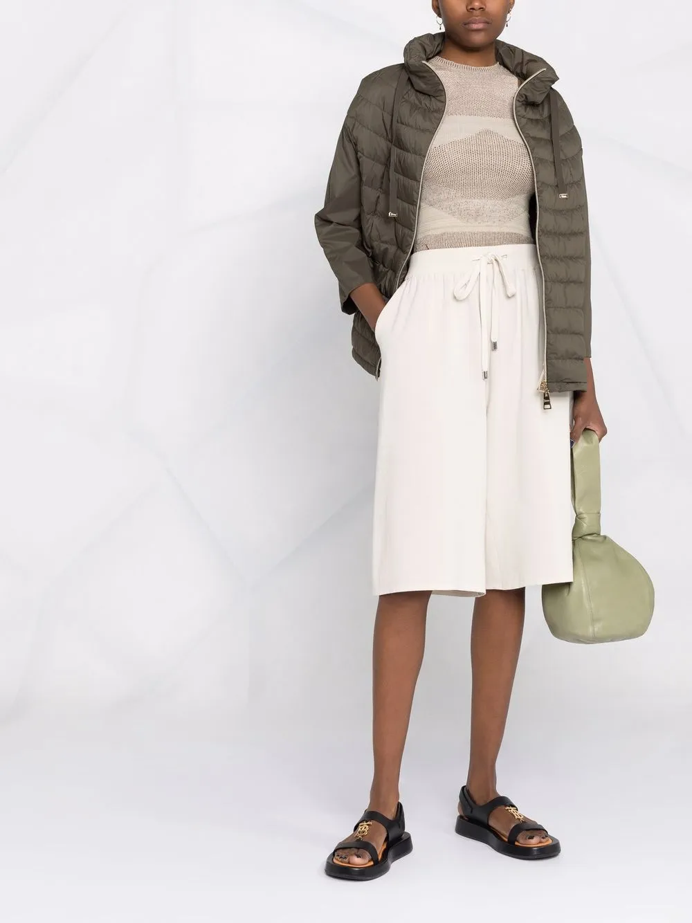 Malo Shorts met trekkoord - Beige