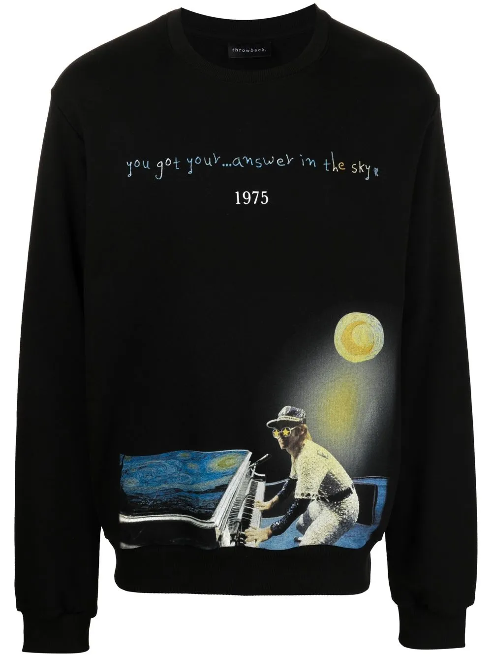 

Throwback. sudadera con logo estampado - Negro