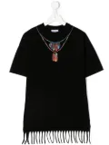 Marcelo Burlon County Of Milan Kids necklace-print fringed dress - Black