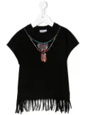 Marcelo Burlon County Of Milan Kids necklace-print fringed top - Black