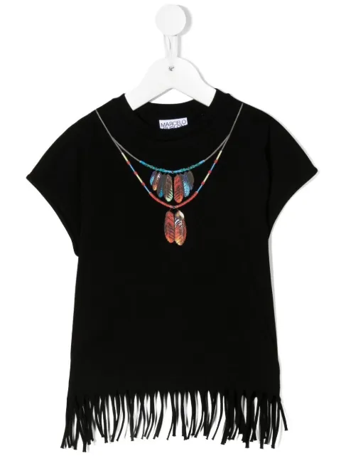 Marcelo Burlon County Of Milan Kids necklace-print fringed top