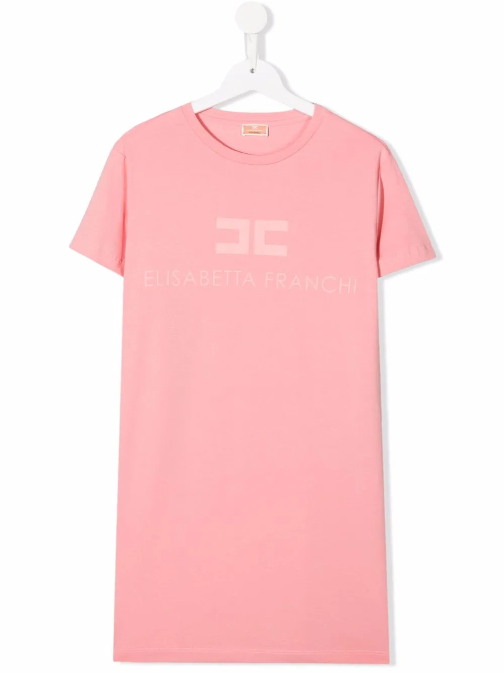 

Elisabetta Franchi La Mia Bambina vestido estilo playera con logo estampado - Rosado