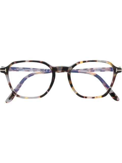 TOM FORD Eyewear Runde Brille in Schildpattoptik