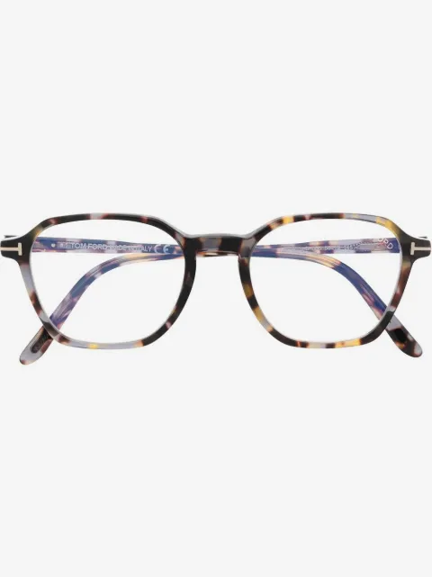 TOM FORD Eyewear Runde Brille in Schildpattoptik