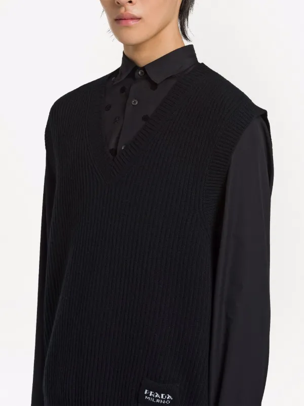 Prada Knitted wool-cashmere Vest Top - Farfetch